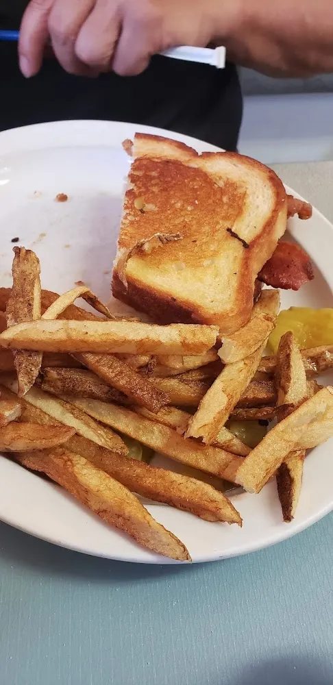 Sandwich and Fries with Cheese